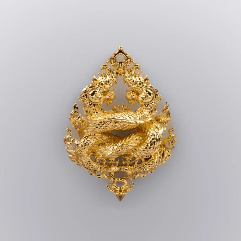 Gold-Plated - Phaya Naga Coin, Nak Kiao Edition - Highness Amulet