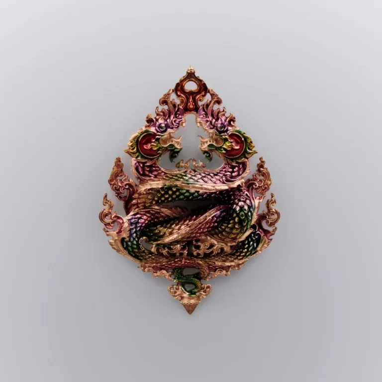 Nawa Alloy with Seven-Color Enamel - Phaya Naga Coin, Nak Kiao Edition - Highness Amulet
