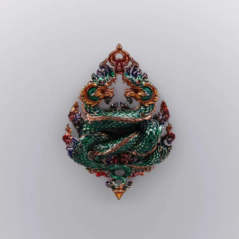Enameled Copper, Wednesday (Day) Color - Phaya Naga Coin, Nak Kiao Edition - Highness Amulet