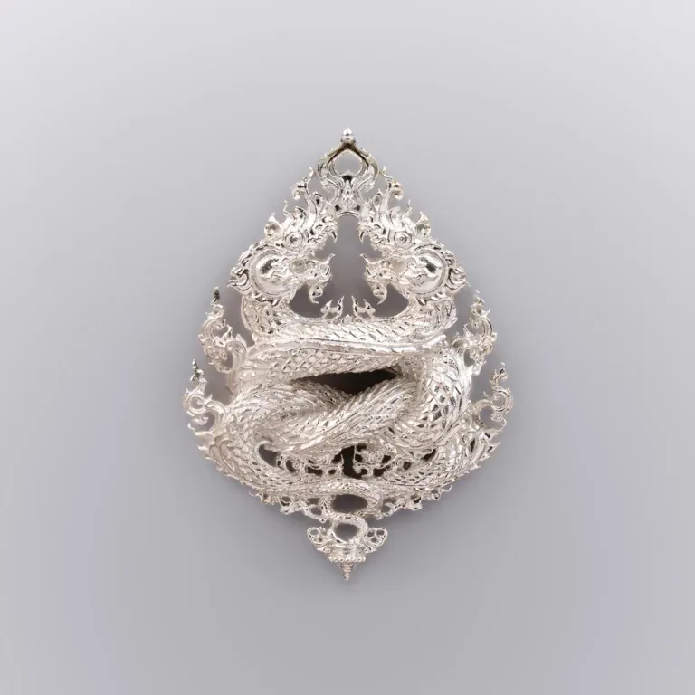 Sandblasted Silver - Phaya Naga Coin, Nak Kiao Edition - Highness Amulet