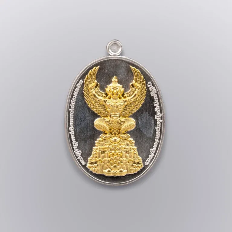 First-Cast Silver with Gold Mask - Phaya Naga Coin, Nak Kiao Edition - Highness Amulet