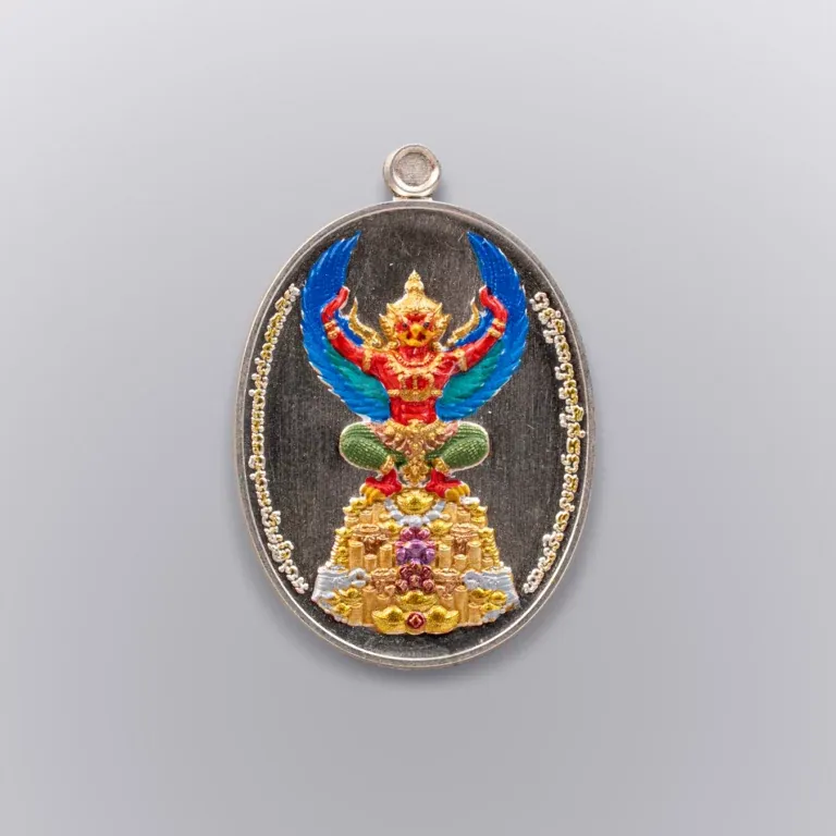Silver with Lifelike Enamel - Phaya Naga Coin, Nak Kiao Edition - Highness Amulet