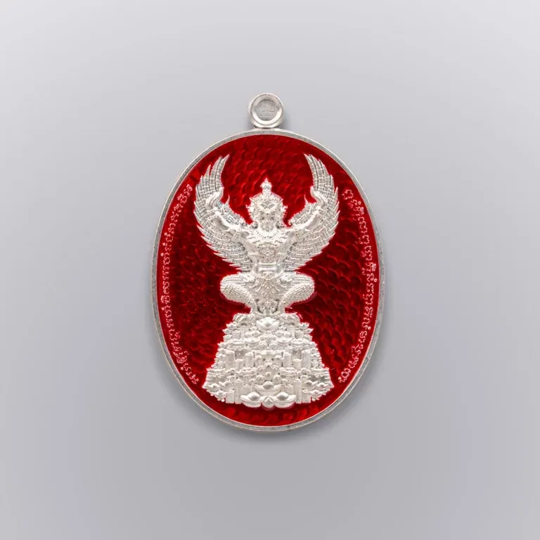 Silver with Red Enamel - Phaya Naga Coin, Nak Kiao Edition - Highness Amulet