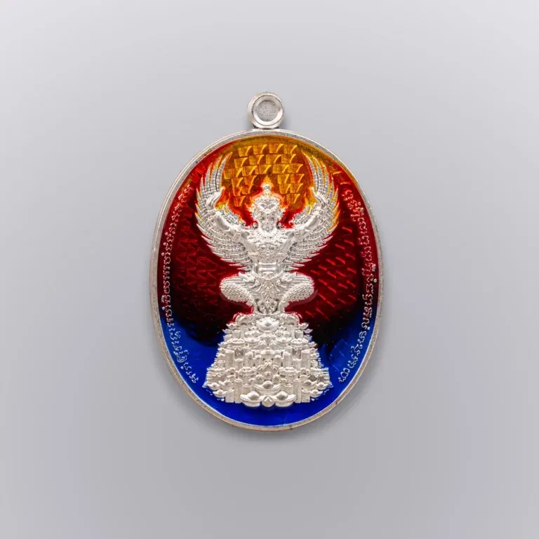 Silver with Phoenix Enamel - Phaya Naga Coin, Nak Kiao Edition - Highness Amulet