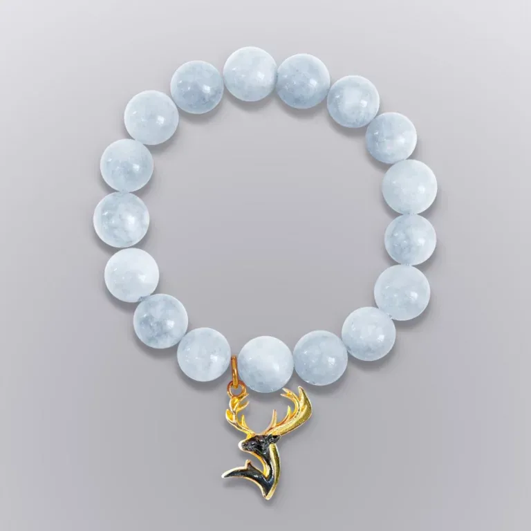 Deer Looking Back Sacred Stone Bracelet Brass - Highness Amulet