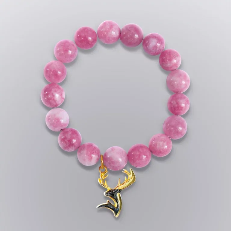Deer Looking Back Sacred Stone Bracelet Brass - Highness Amulet