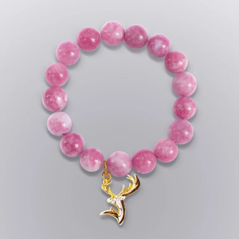 Deer Looking Back Sacred Stone Bracelet Two-Tone Gold and Silver - Highness Amulet