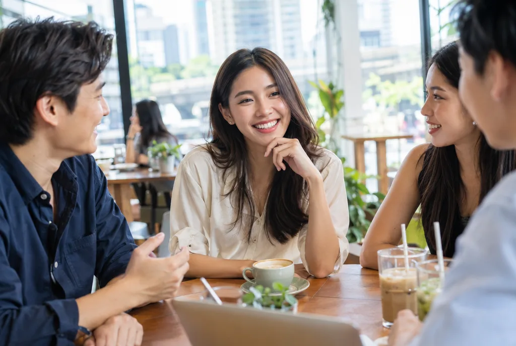 หนุ่มสาวรุ่นใหม่ที่มีบุคลิกโดดเด่นมั่นใจ สื่อถึงเสน่ห์เมตตามหานิยมตามความเชื่อเรื่องยันต์นะอกแตก